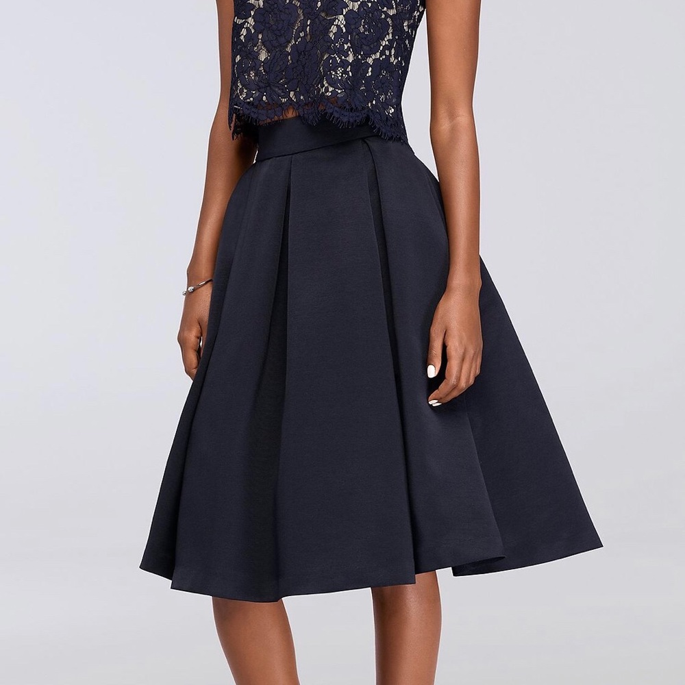 Eliza J Faille Box Pleat Skirt